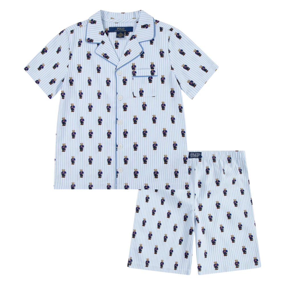 Ralph Lauren Boys Blue Bear Short Pyjamas Set - Kids Nightwear - 5 Y - Kids