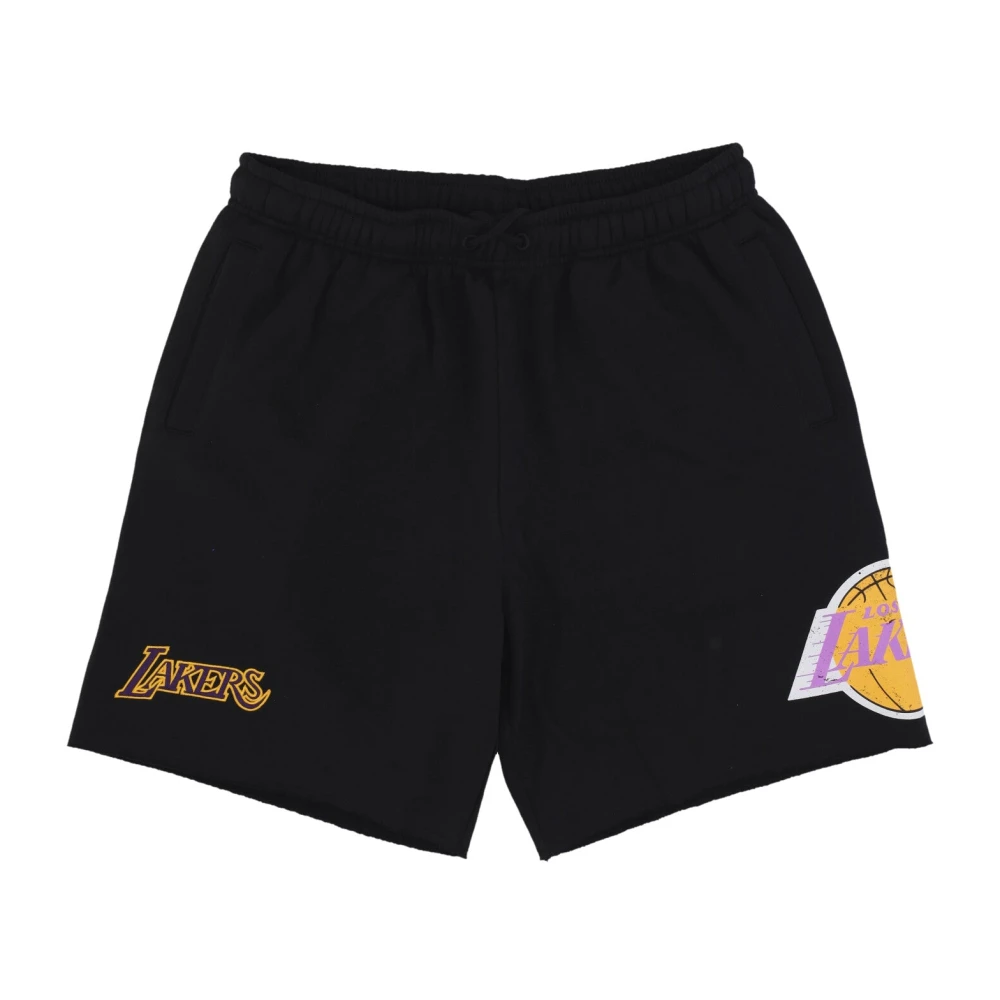 Mitchell & Ness NBA Postgame Vintage Logo Fleece Shorts Black Heren