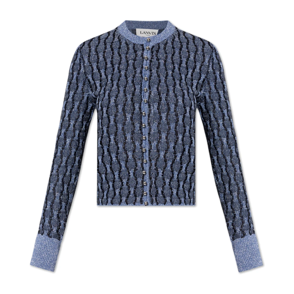 Lanvin Cardigan met Lurex-draad Blue Dames