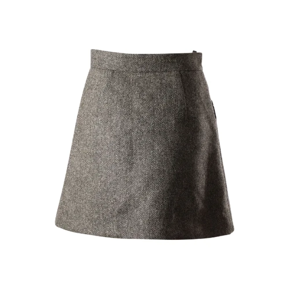 Miu Pre-owned Wool bottoms Gray Dames