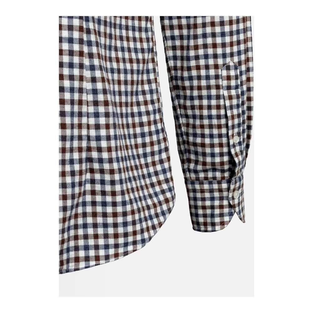 Xacus Blauw en Bruin Geruite Overhemd Blue Heren