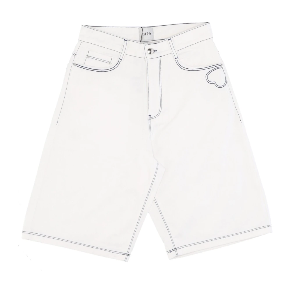 Arte Antwerp Hart Detail Witte Shorts White Heren