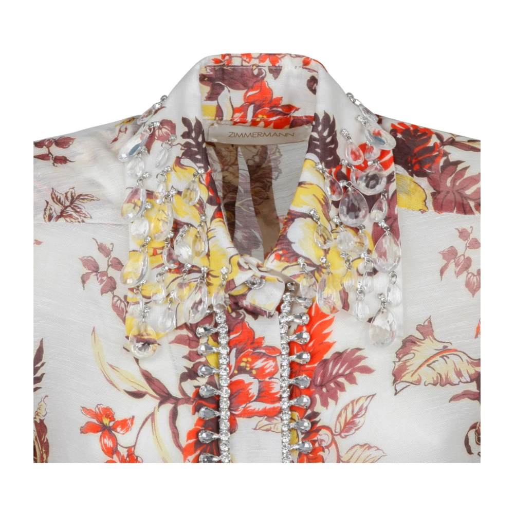Zimmermann Bloemenprint shirt met juweelafwerking Multicolor Dames