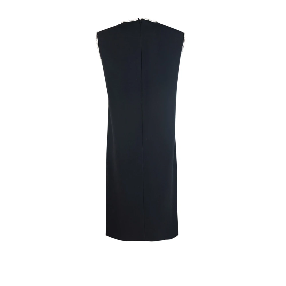 SPORTMAX Zwarte mouwloze jurk met strass detail Black Dames