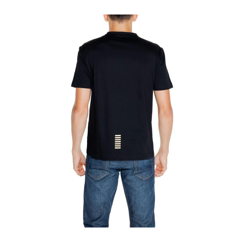 Emporio Armani EA7 Klassiek Zwart Katoenen T-shirt Black Heren