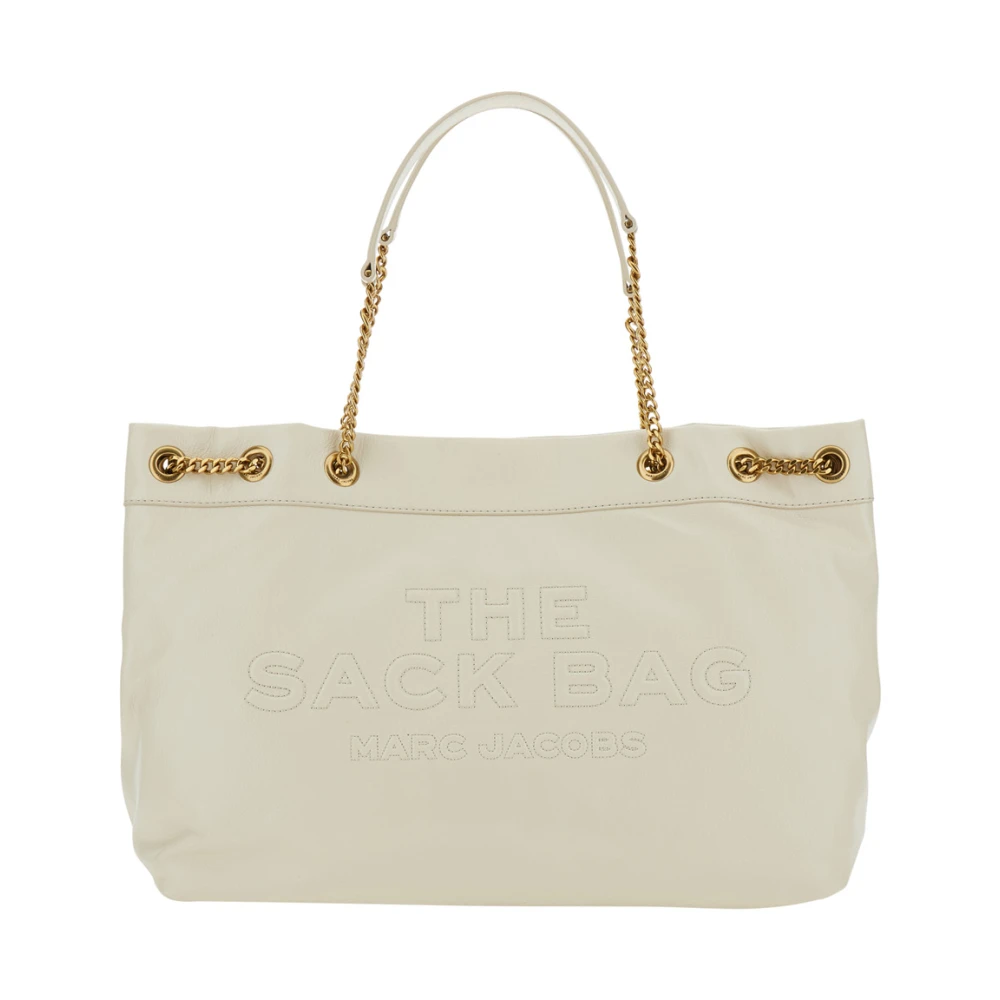 Marc Jacobs Witte Schoudertas met Logo In Reliëf White Dames