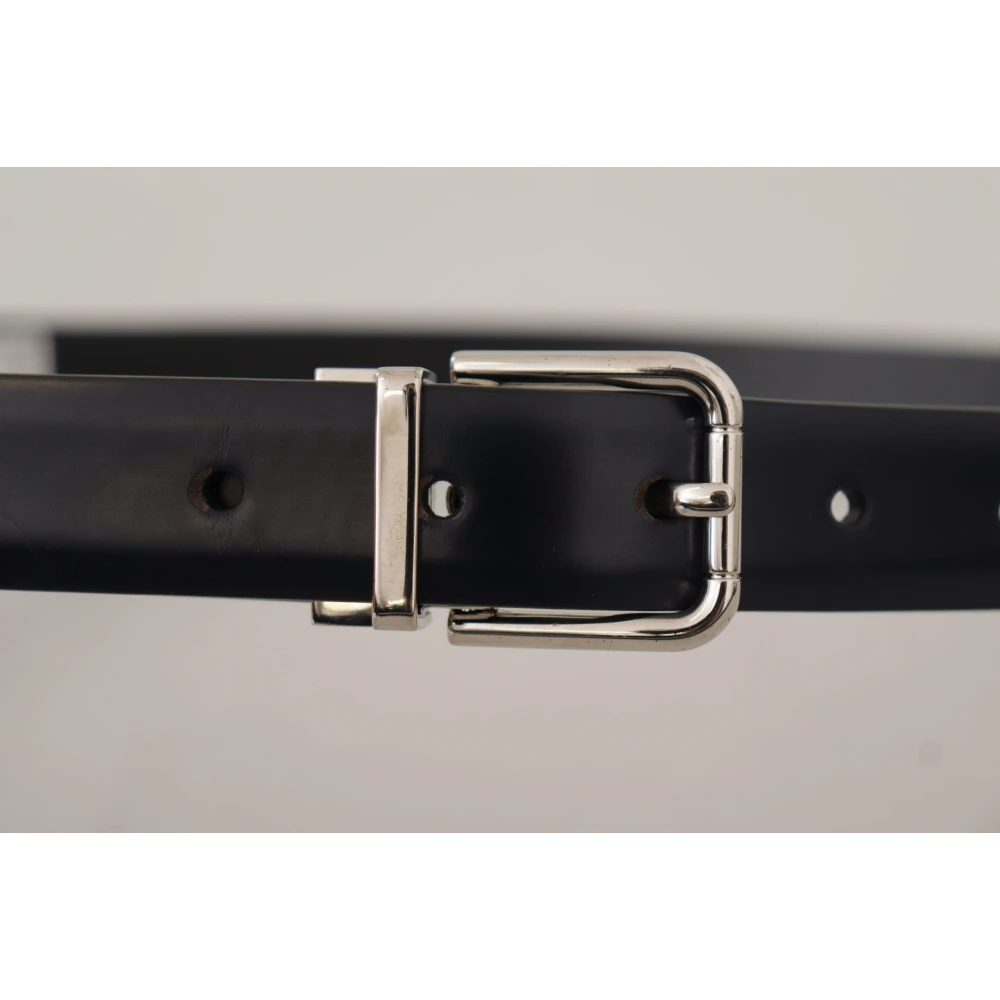 Dolce & Gabbana Zwart Kalfsleren Klassiek Logo Riem Black Heren