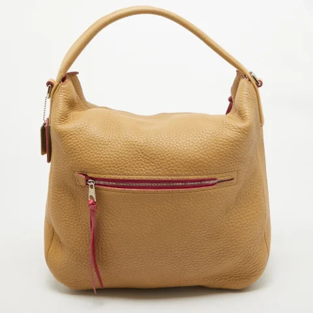 Coach Pre-owned Leather handbags Beige Dames