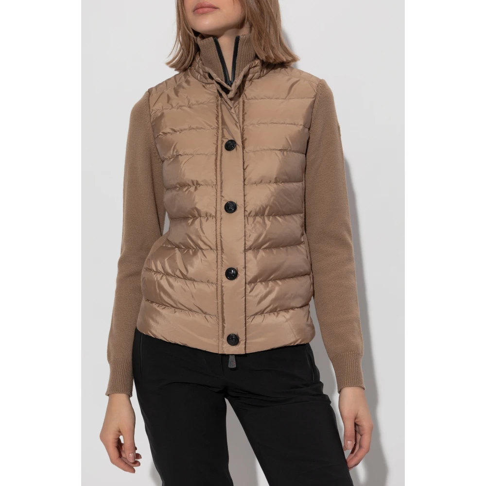 Moncler Vest met dons inzetstuk Brown Dames