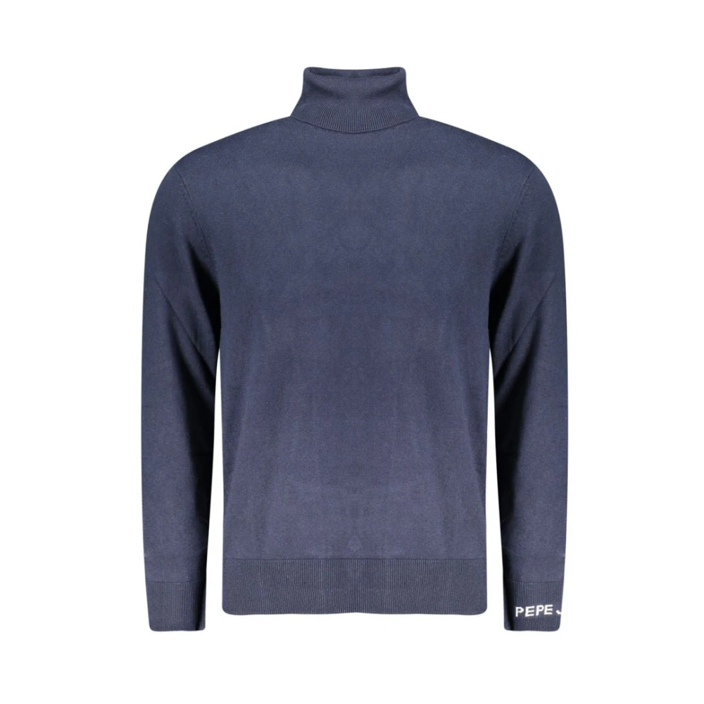 Pepe Jeans Men's Blue Cotton Turtleneck Jumper - Turtlenecks - 2XL - Knitwear
