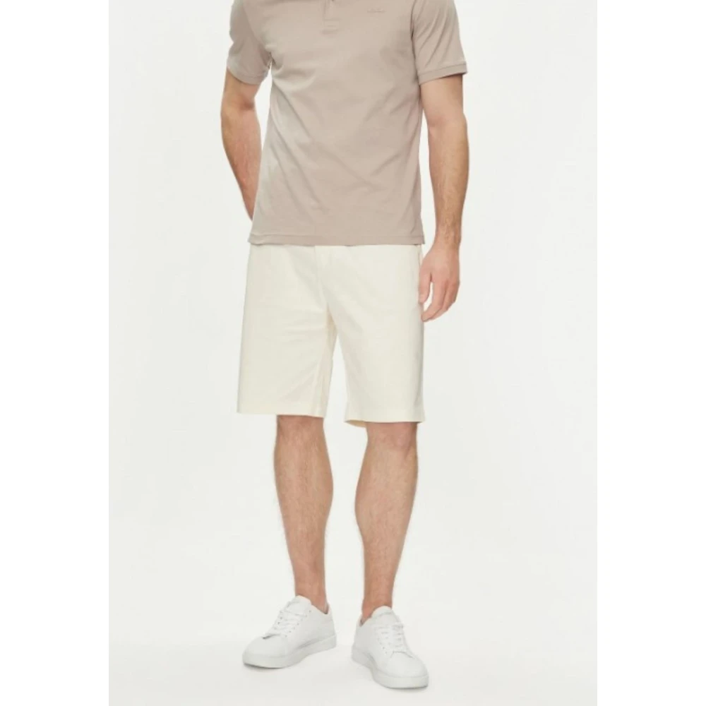 Calvin Klein Heren Regular Straight Sateen Stretch Shorts Beige Heren
