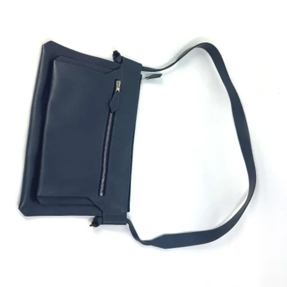Hermès Vintage Pre-owned Leather shoulder-bags Blue Heren