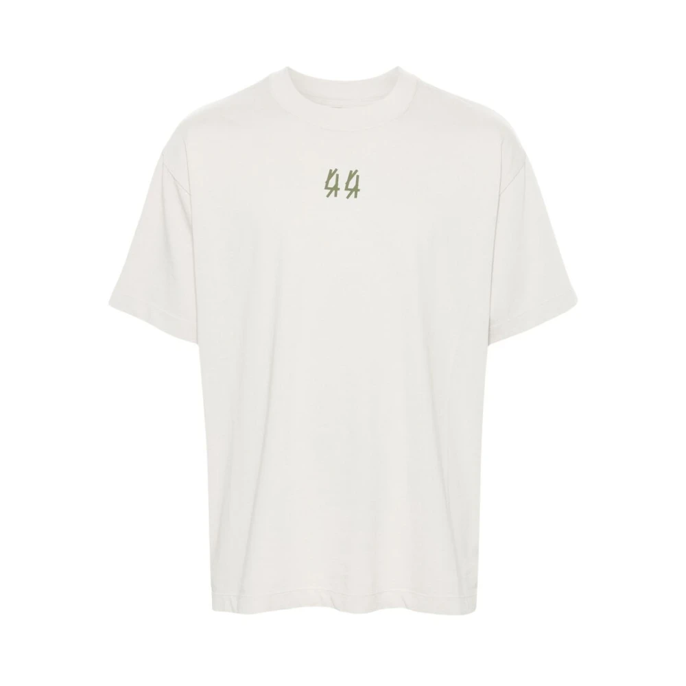 44 Label Group Ivoor Wit Katoenen T-shirt met Dial Print White Heren