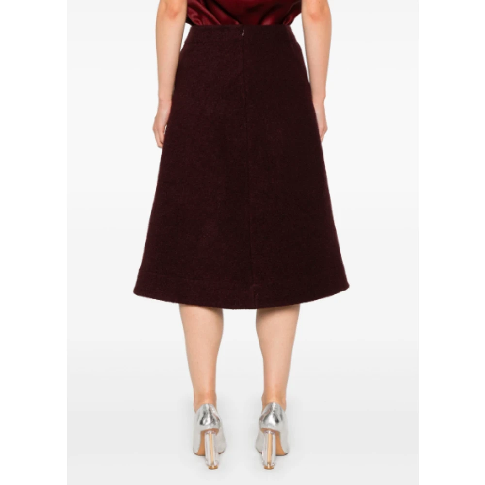 Jil Sander Burgundy A-Lijn Rok Red Dames