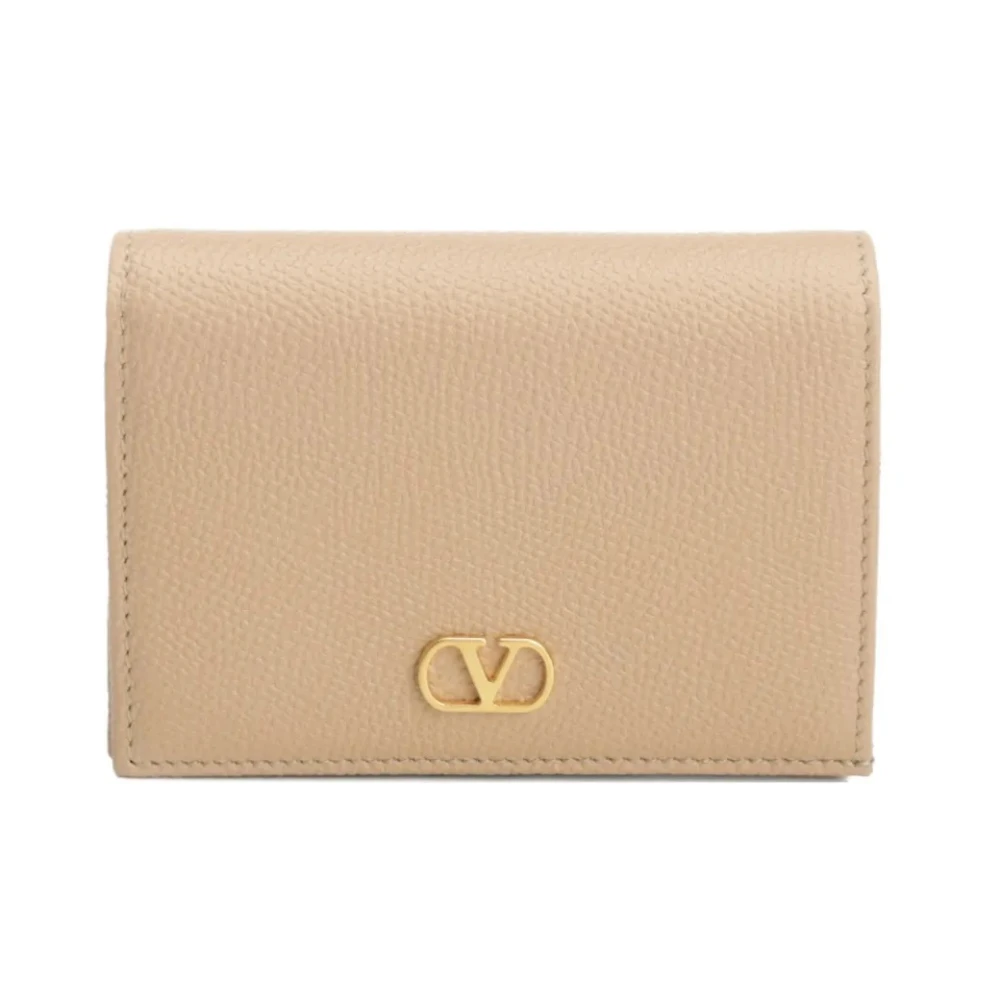 Valentino Garavani Vlogo Signature Grainy Calfskin Wallet - Female - Wallets & Cardholders - Pink - One Size - Accessories
