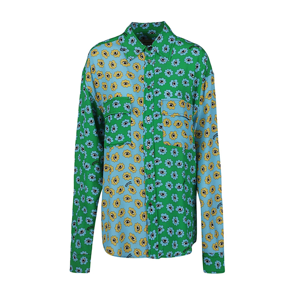 Alessandro Enriquez Bedrukte Viscose Shirt Green Dames