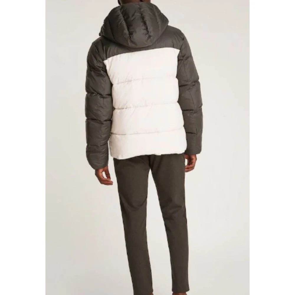 Calvin Klein Color-Block Hooded Gewatteerde Pufferjas Black Heren