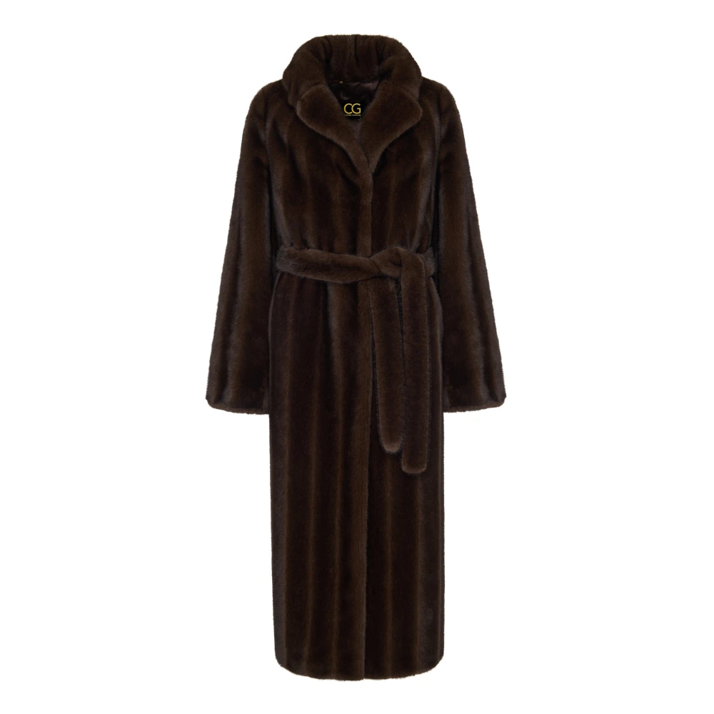 Cesare Gaspari Donna Marrone Faux Fur Shearling Jackets