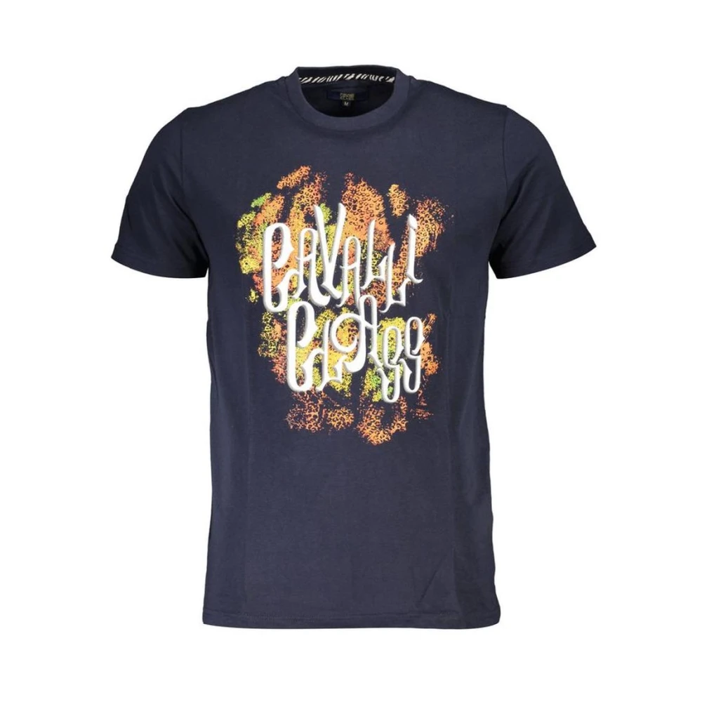 Cavalli Class Men's Blue Modern Graphic Tee