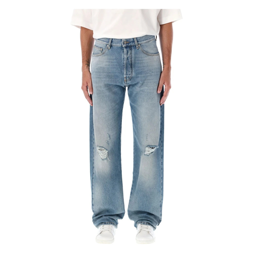 Palm Angels Lichtblauwe Loose Fit Denim Jeans Blue Heren