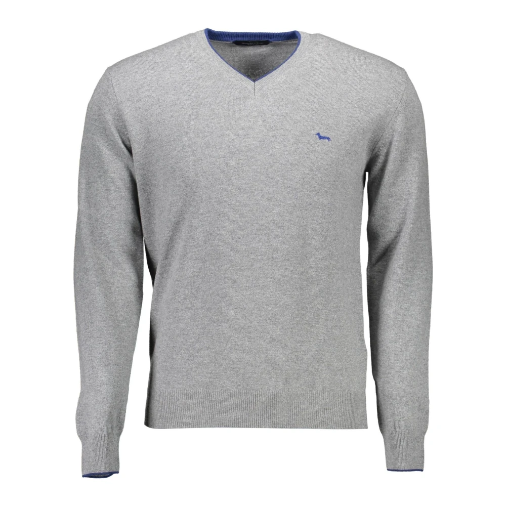Harmont & Blaine Men's Gray Elegant V-Neck Wool Blend Jumper - V-Neck Knitwear - 2XL - Knitwear