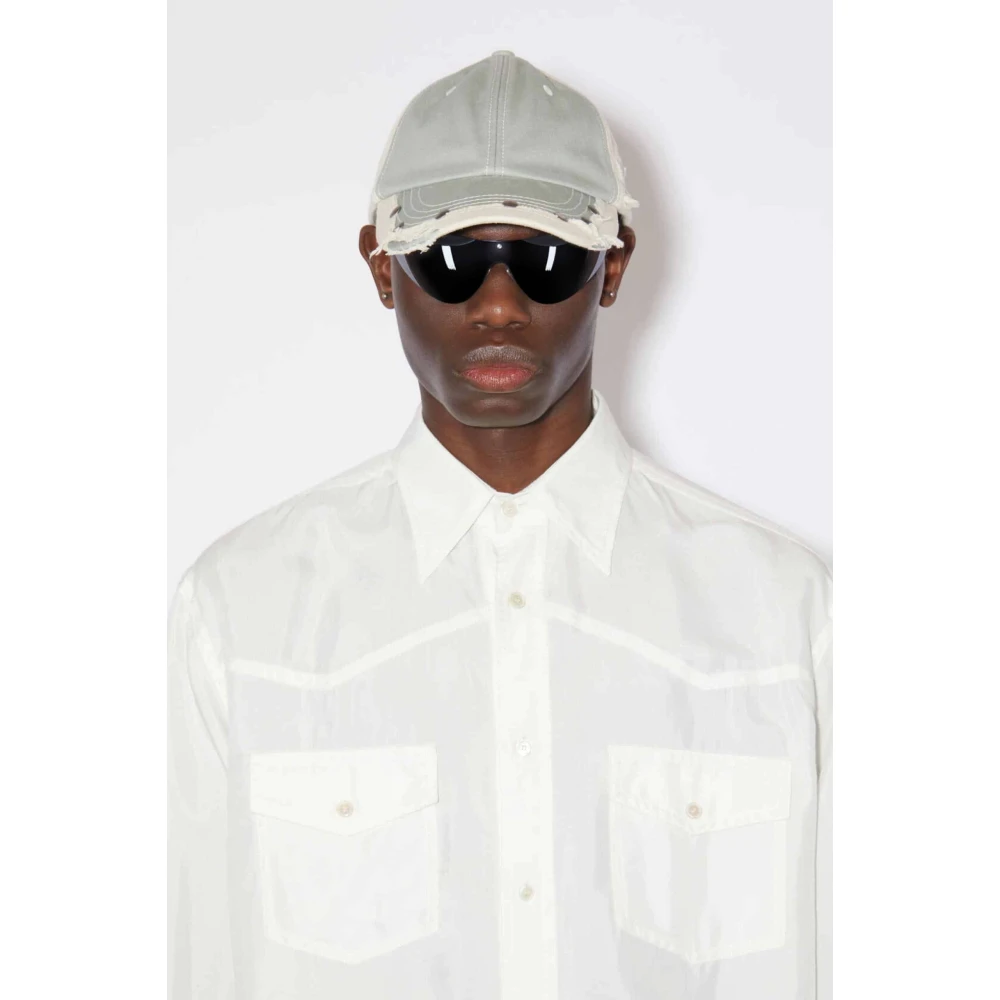 Acne Studios Witte Geknoopte Overhemd Cowboy Geïnspireerd White Heren