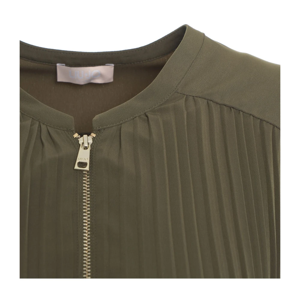 Liu Jo Geplooide Crêpe Jurk met Ruches Green Dames