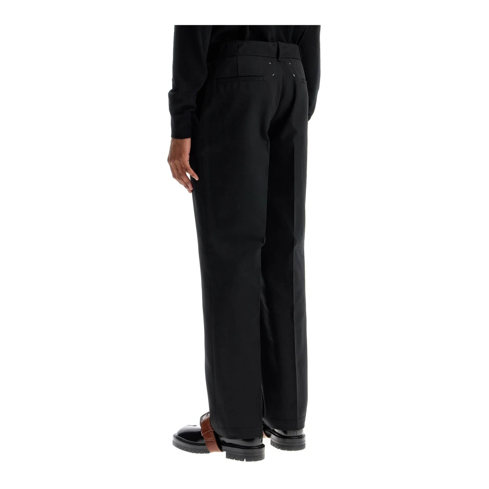 Maison Margiela Straight-Cut Katoenmix Broek Black Heren