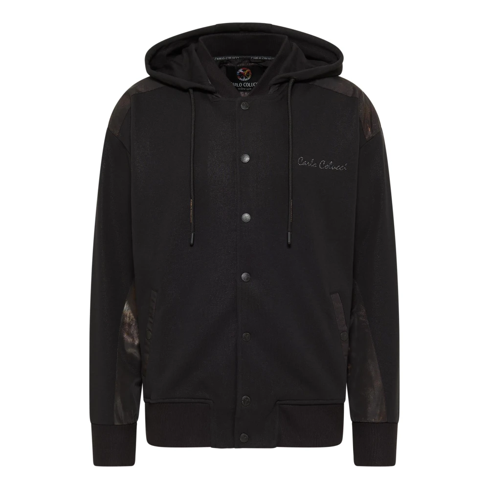 Carlo Colucci Men's Black Dardano Oversized Hoodie
