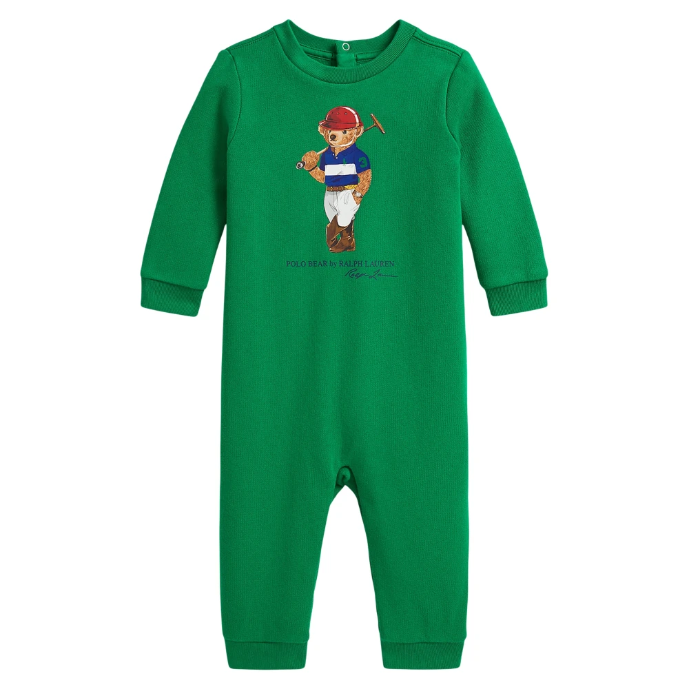 Ralph Lauren Men's Green Polo Bear Romper