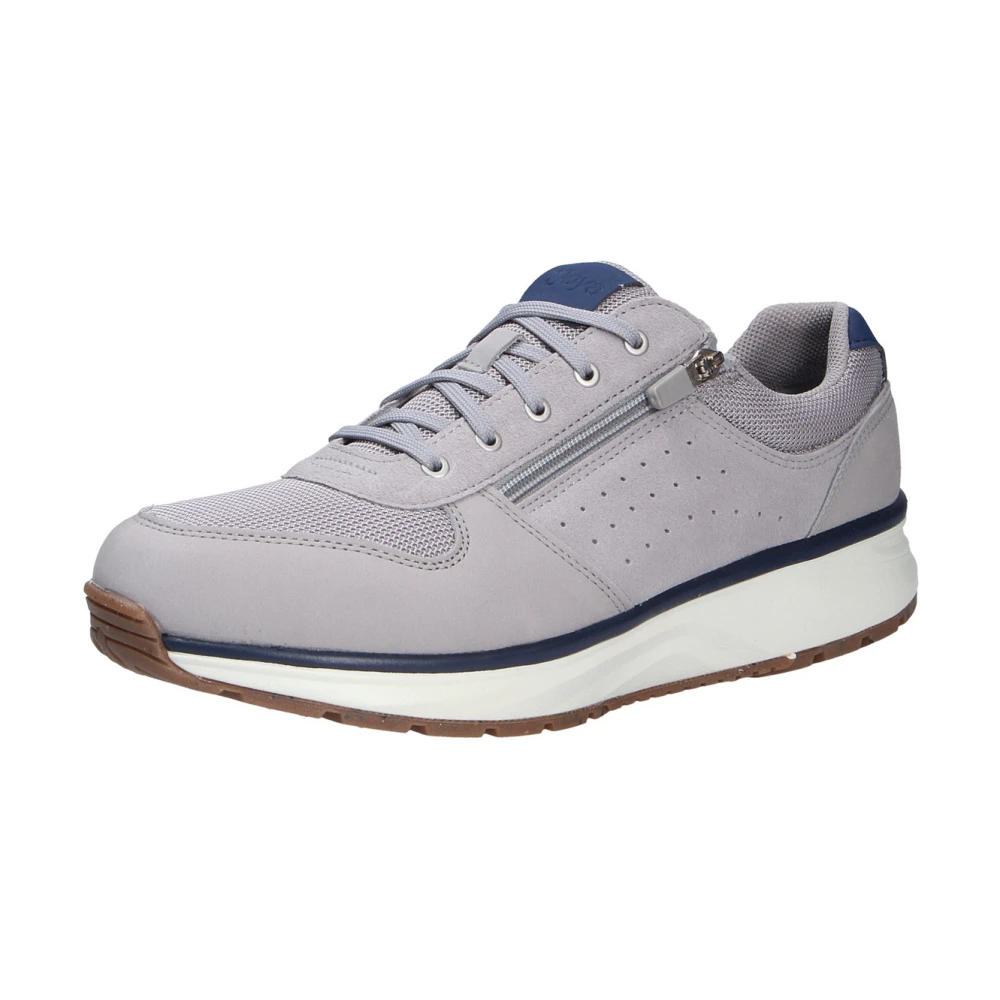 Joya Comfortabele Grijze Schoen met Rits Heren Schoenen Grijs