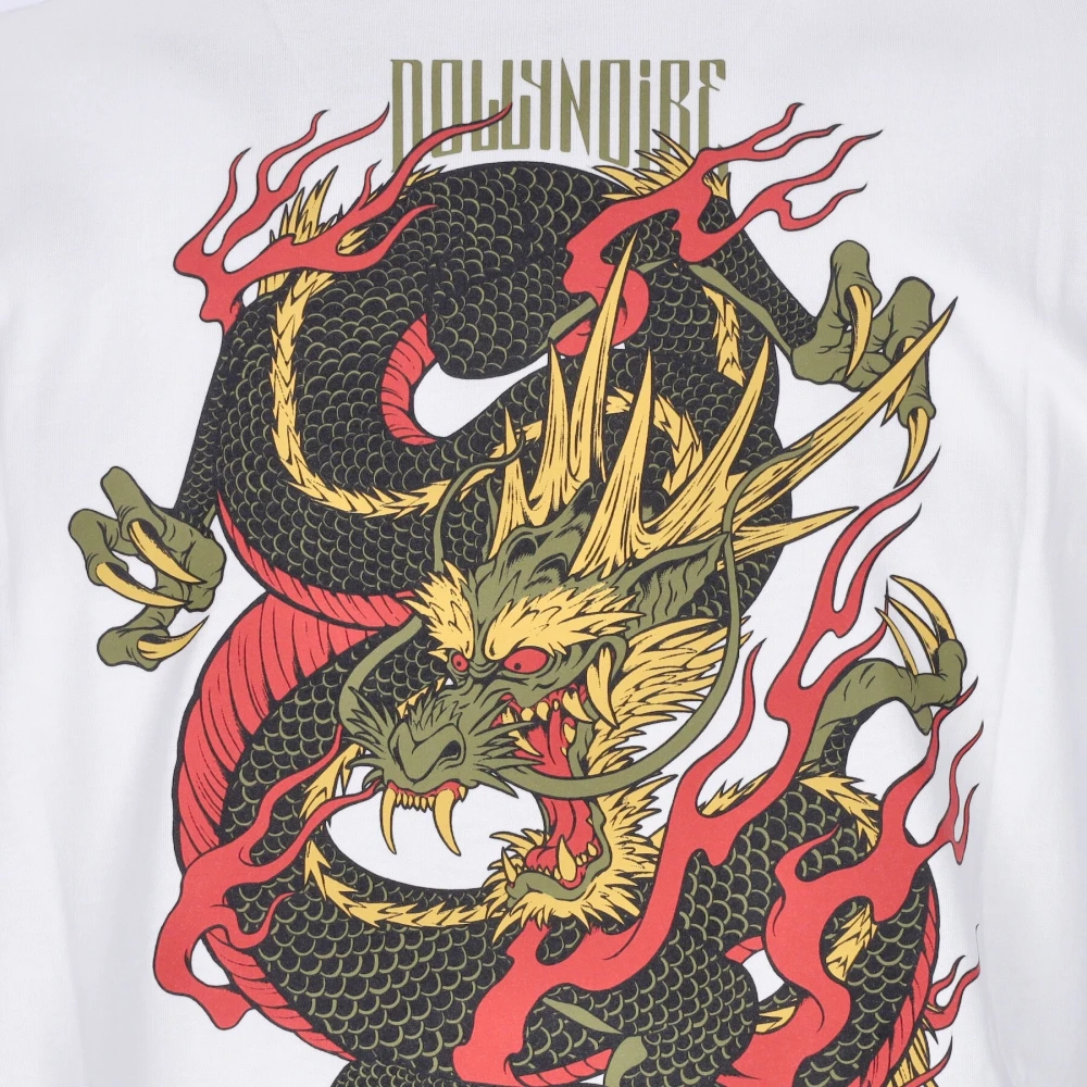 Dolly Noire Dragon Tee Wit Korte Mouw T-shirt White Heren