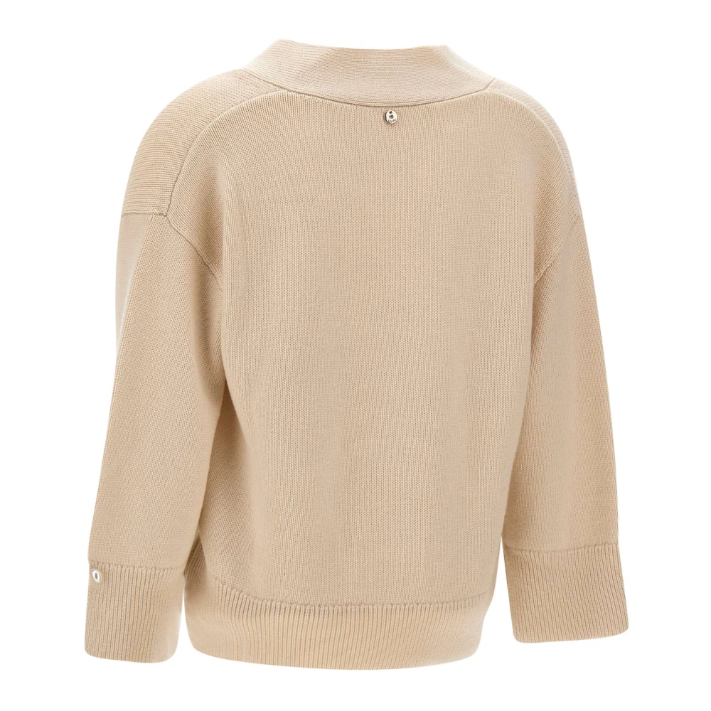 Liu Jo Kasjmiermix V-hals Sweater Zand Beige Dames