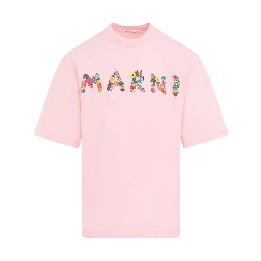 Marni Magnolia Print T-Shirt Pink Heren