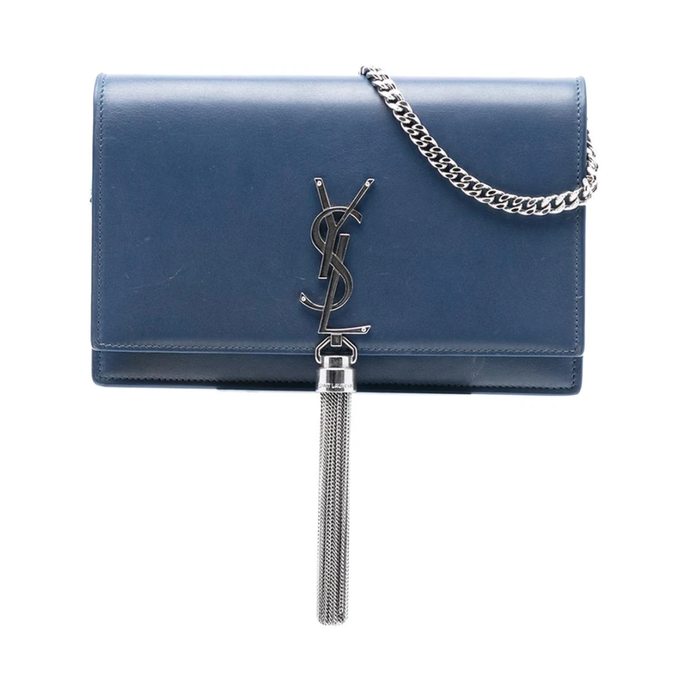 Saint Laurent Vintage Women's Blue Pre-Owned Chain Detail Wallet