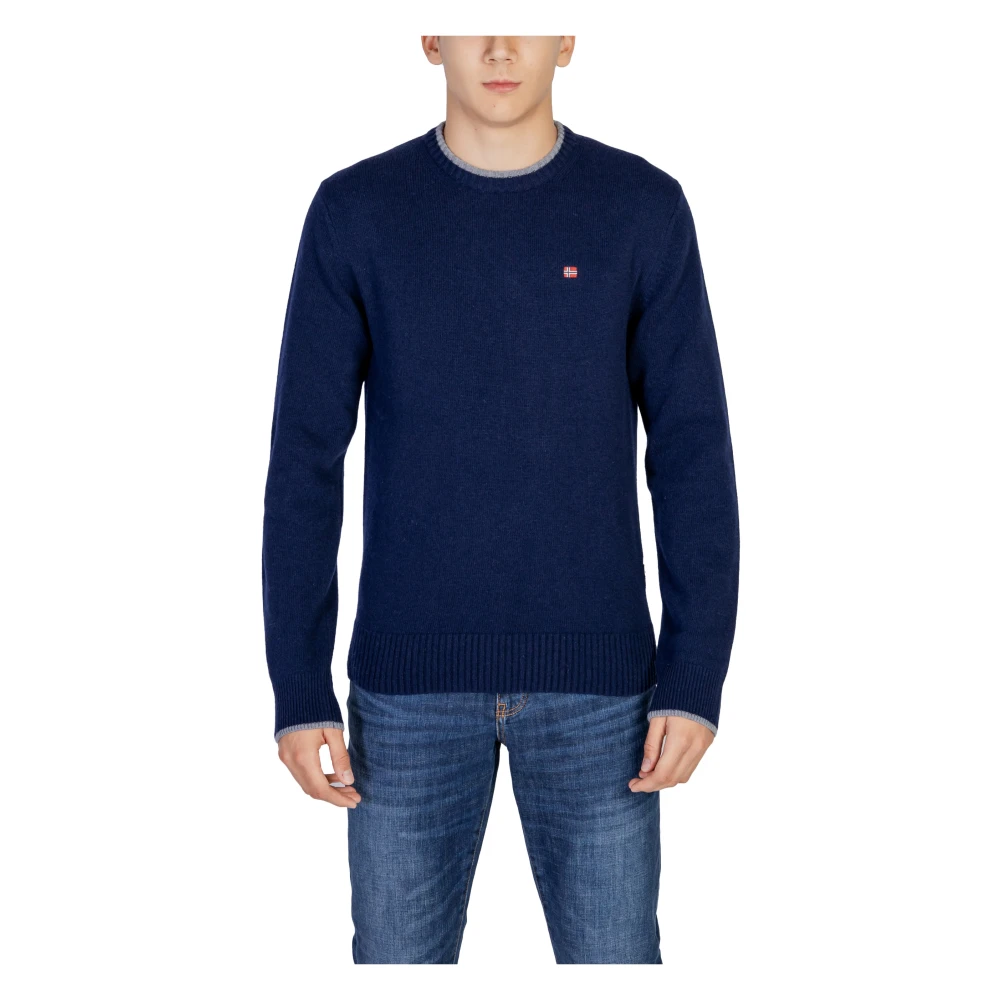 Napapijri Mannen Gebreide Kleding Collectie voor Herfst Winter Blue Heren