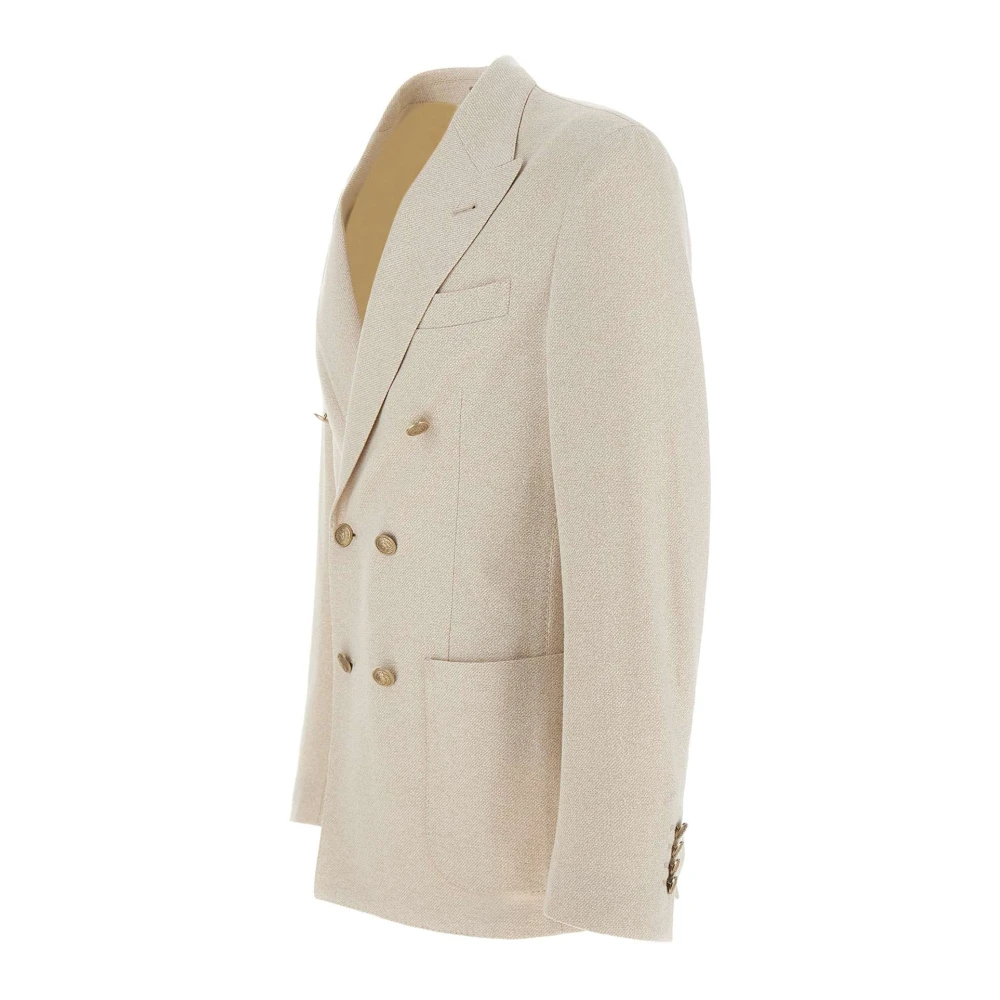 Eleventy Beige Linen Blend Blazer Beige Heren