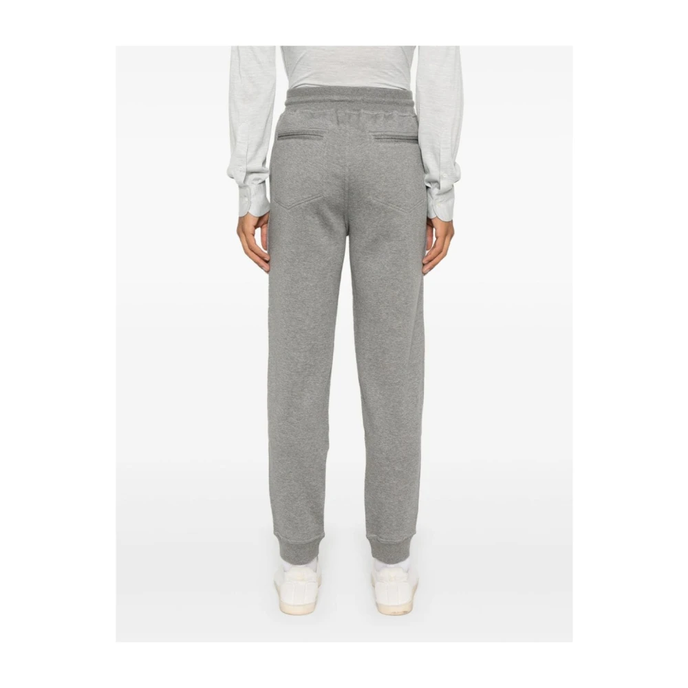 BRUNELLO CUCINELLI Grijze Broek met Manchetten en Trekkoord in de Taille Gray Heren
