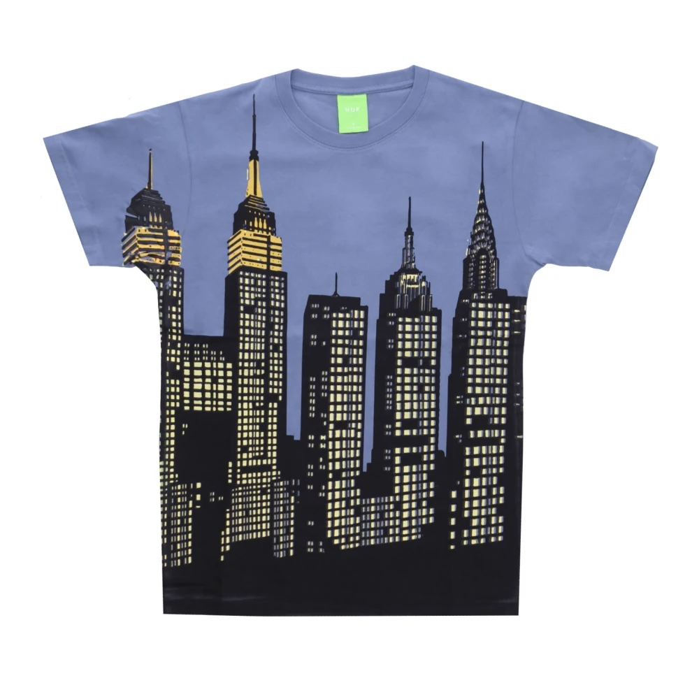 HUF New York Skyline Tee Blauw T-shirt Blue Heren