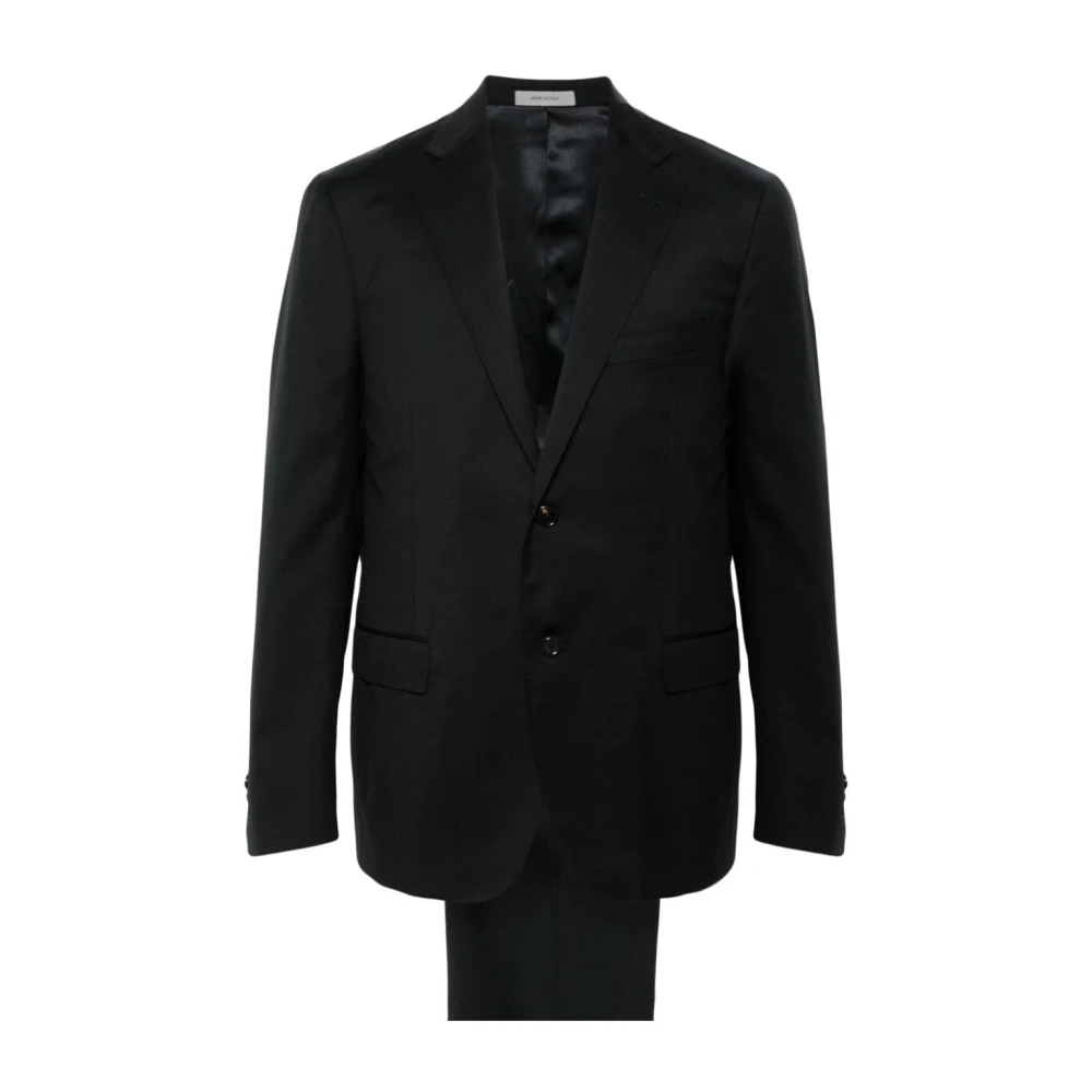 Corneliani Zwart Wollen Pak Set Black Heren