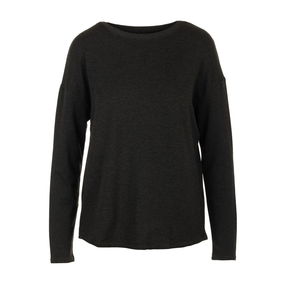 Majestic filatures Antraciet Bateau Sweater Gray Dames