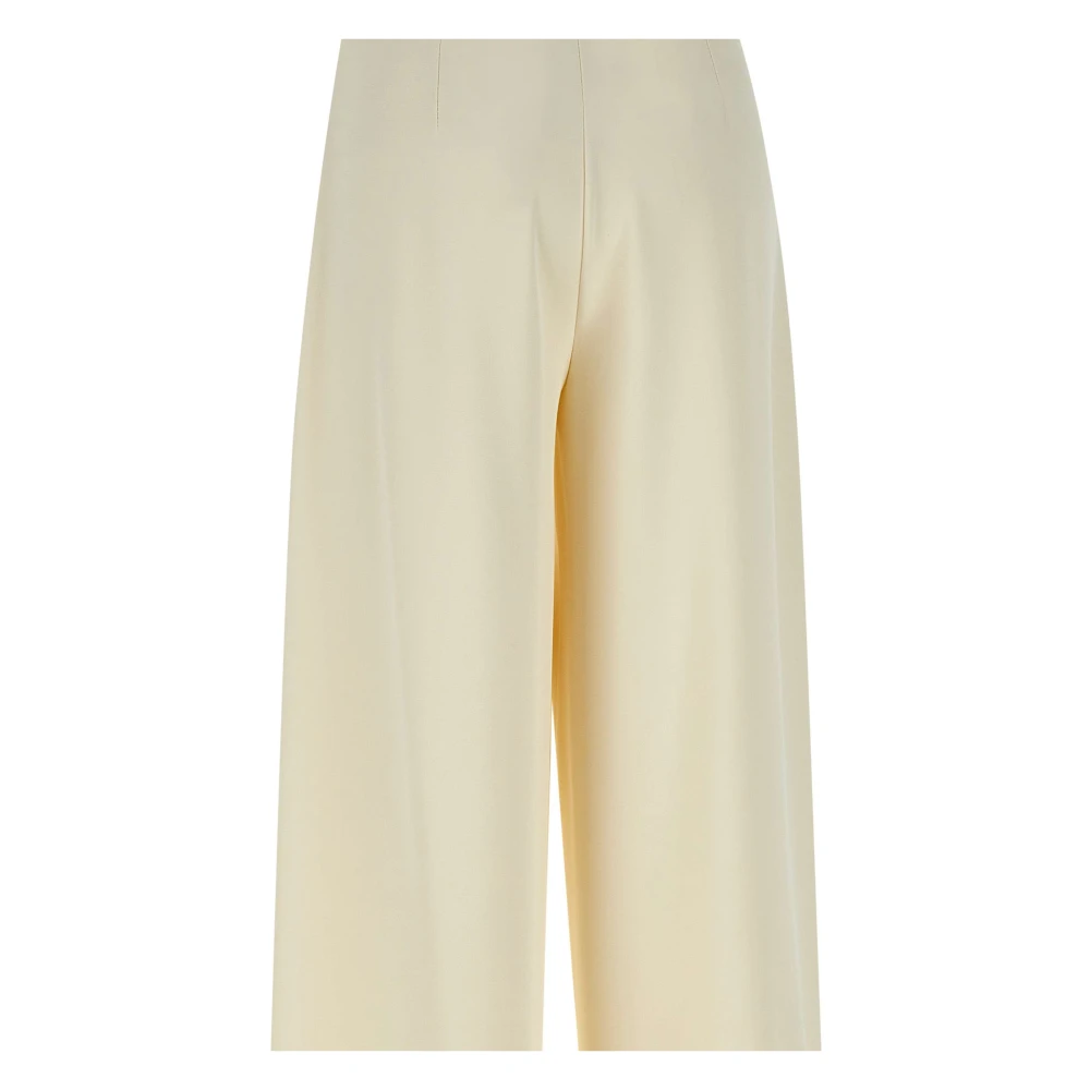 Kaos Witte Crepe Broek met Zijgleuven White Dames