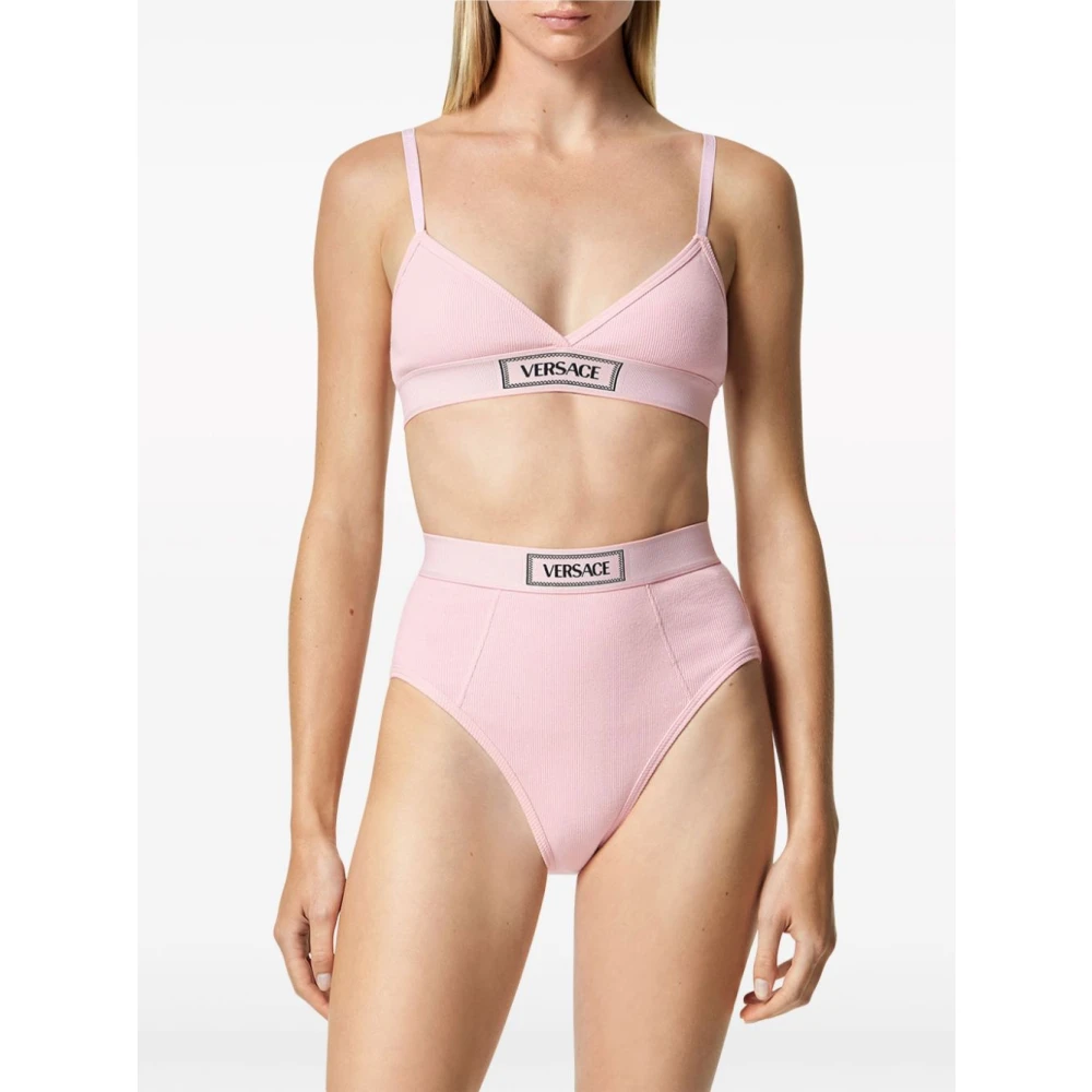 Versace Vintage Logo Geborduurd Roze Ondergoed Pink Dames