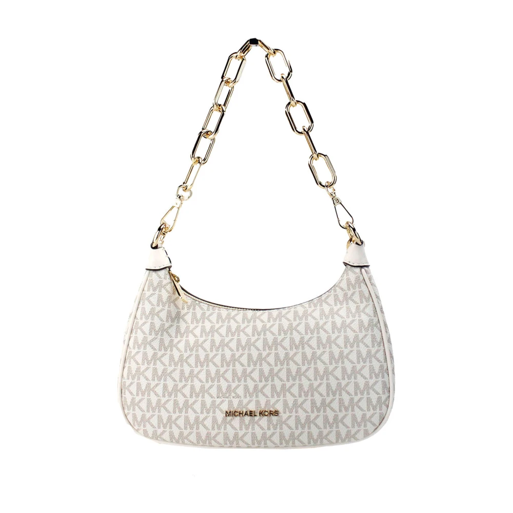 Michael Kors Licht Crème Handtekening Rits Crossbody Tas Gray Dames