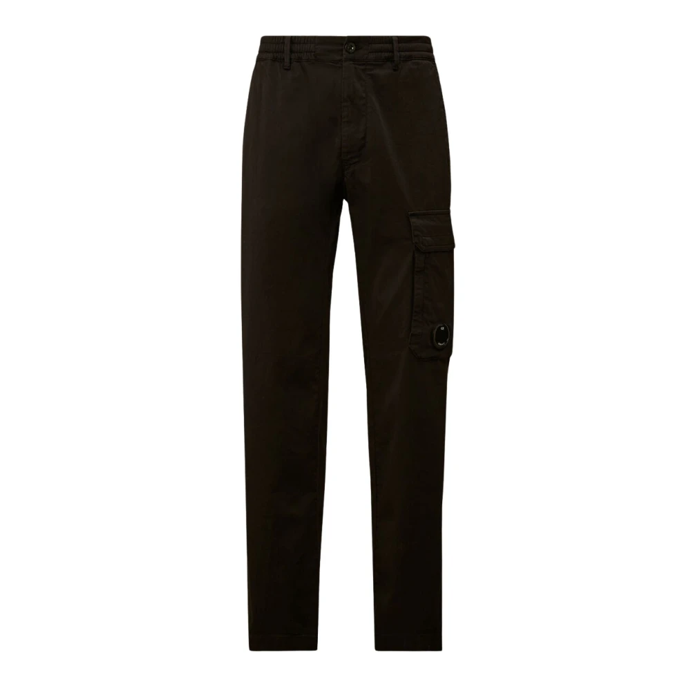 C.p. Company Men's Black Stretch Sateen Regular Cargo Pants