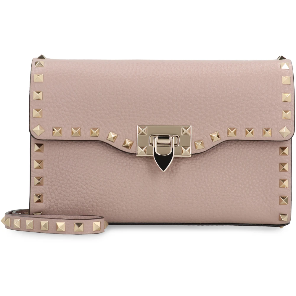 Valentino Garavani Roze leren schoudertas met Rockstud Pink Dames