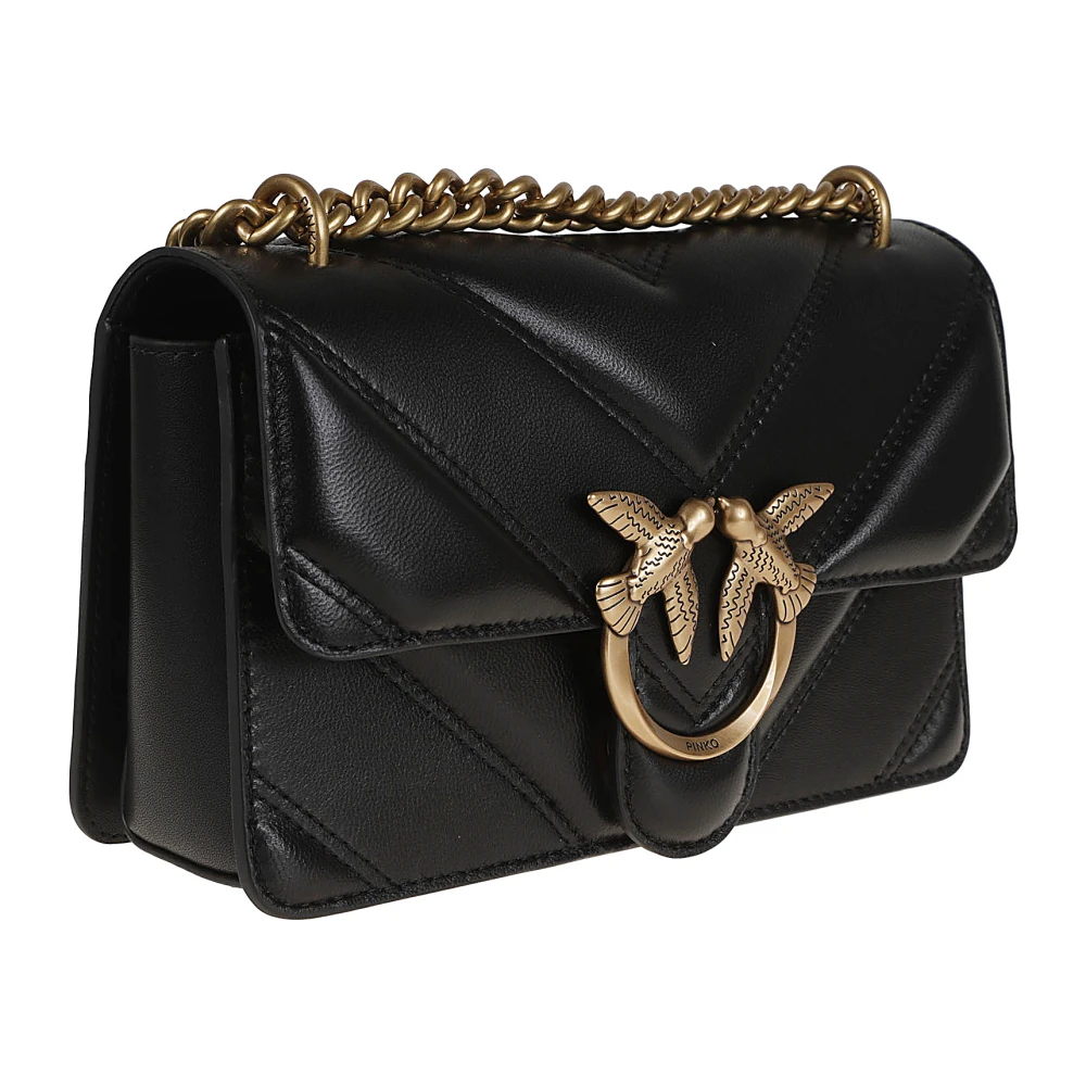 pinko Zwarte Crossbody Tas met Chevron Design Black Dames