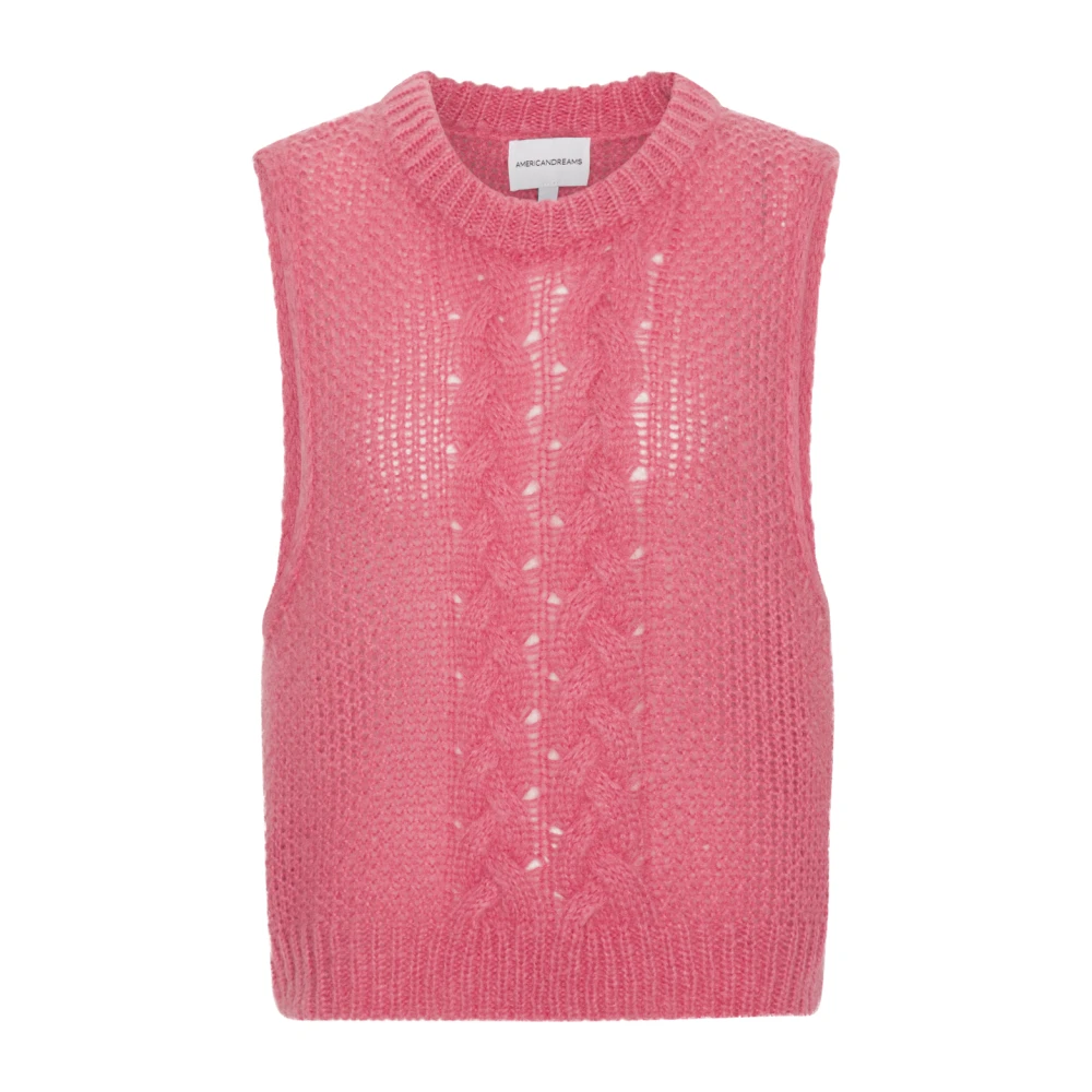 Americandreams Donna Rosa - Angie Cable Knit Vest - Knitwear - L