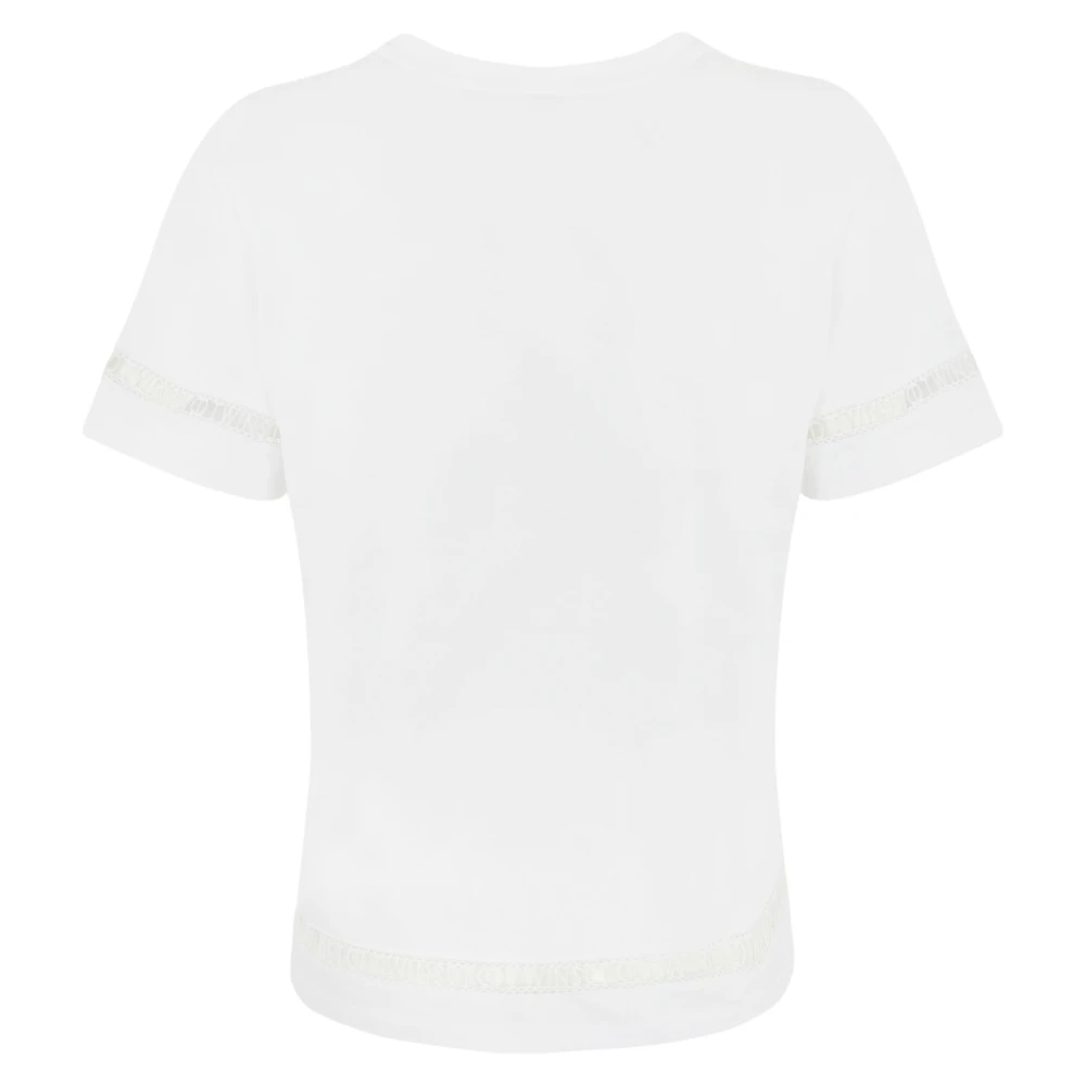 Twinset Geborduurd katoenen T-shirt en Polo White Dames