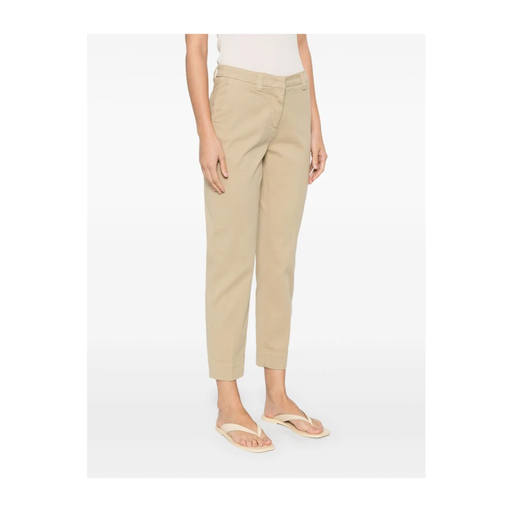 Peuterey Beige Broek met Verborgen Sluiting Beige Dames